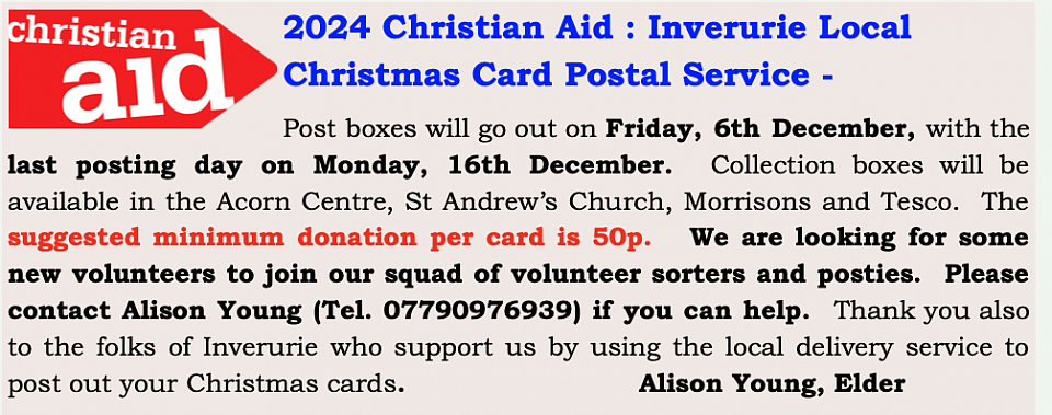 Christian Aid week at StAndrew's Inverurie