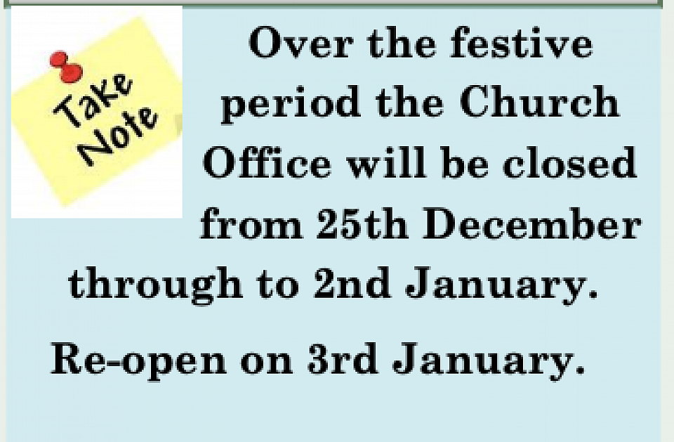 Church office seasonal closing