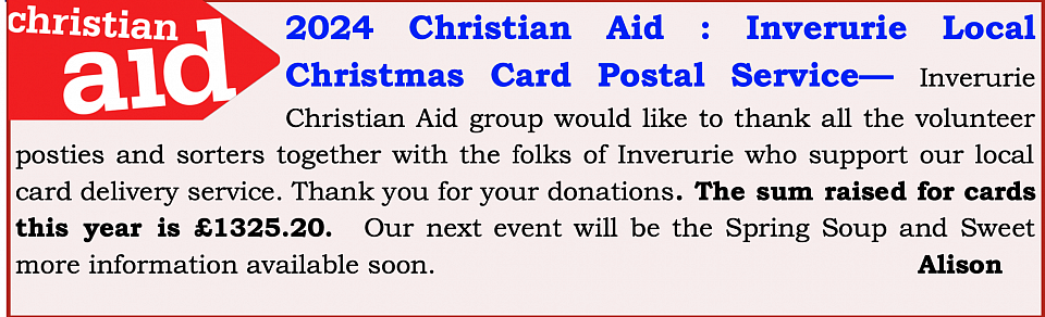 Christian Aid week at StAndrew's Inverurie