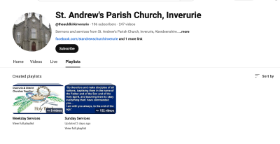 St Andrew's YouTube page