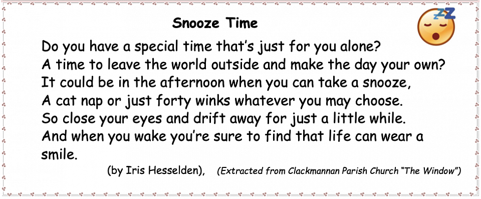 Snooze Time - Parish Poetry