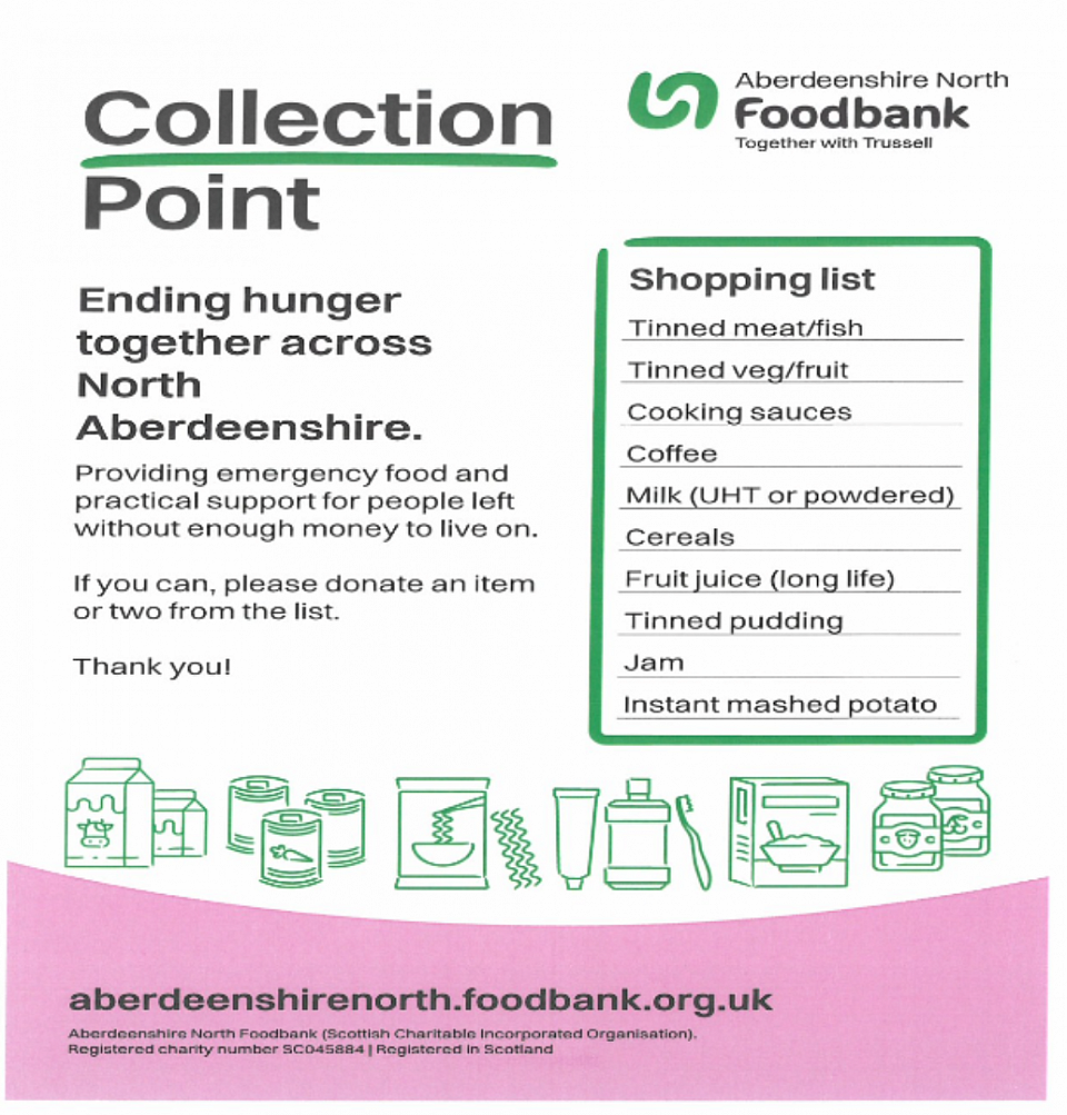 StAndrew's Church Inverurie Food Bank - Call to donation